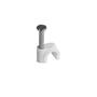 Imagem de Miguelão Fixa Fio para Cabos 6mm com Prego de Aço Reforçado 2,5x20mm Branco - Pier Telecom (Embalagem com 100 Unidades)