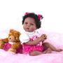 Imagem de Milidool Reborn Baby Dolls preto, afro-americano realista realista meninas bonecas 22 polegadas com brinquedos de alimentação conjunto para crianças 3+