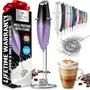 Imagem de Milk Frother Zulay Kitchen Tornado Whisk portátil preto roxo