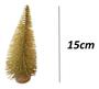 Imagem de Mini Arvore De Natal Dourada Pinheiro 15cm - 3 Unidades