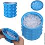 Imagem de Mini Balde Forma De Gelo Silicone Ice Magic faz 40 cubos de gelo Super Compacto Poupa Espaço