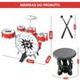 Imagem de Mini Bateria Brinquedo Musical Infantil Com Banquinho 5 tambores ATENTU