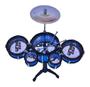 Imagem de Mini Bateria Musical Infantil 5 Tambores e Baquetas Music Jazz Drum Com (Banquinho)