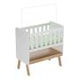 Imagem de Mini Berço 3 em 1 com Colchão Ada Retrô 100% Mdf Espresso Móveis Branco Brilho/Amêndoa
