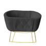 Imagem de Mini Berço Aconchego com Balanço suede Grafite - D'Classe Decor