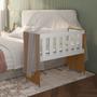 Imagem de Mini Berço com colchão D18, Quarto infantil Unissex, rodízios, mosqueteiro Cor Branco / Nature - MJM Casa dos Moveis