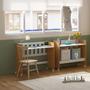 Imagem de Mini Berço com colchão D18, Quarto infantil Unissex, rodízios, mosqueteiro Cor Branco / Nature - MJM Casa dos Moveis