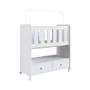 Imagem de Mini Berço Infantil Moisés com Rodas, Colchão, Gavetas e Grade em MDF 90cm Quarto de Bebê Branco