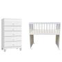 Imagem de Mini Berço Moisés Alegria Com Colchão E Cômoda Gaveteiro Ternura Baby Branco Brilho - Incorplac