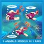 Imagem de Mini Blocos de Montar Aubrogo - Animais - Pacote com 36 Peças