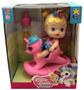 Imagem de Mini Boneca Menina Little Dolls Balancinho Balanço Unicórnio - Acompanha Acessórios Mamadeira Mágica E Certidão De Nascimento - Divertoys Brinquedos