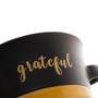 Imagem de Mini Caçarola Cerâmica C/Tampa Grateful Preto Matt/Amarelo 12,5cm Bon Gourmet