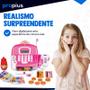Imagem de Mini Caixa Registradora Infantil Com Luz E Som Mercado Menina Máquina Criança Supermercado Acessórios Completa Educativo