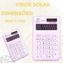 Imagem de Mini calculadora bolso 8 digitos branco solar portátil mesa e balção estudante escritório estudante