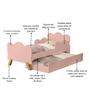 Imagem de Mini Cama Angel Infantil Nuvem MDF Com Proteção Lateral Sapateira  Auxiliar Com 1 Colchão Incluso