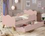 Imagem de Mini Cama Angel Infantil Nuvem MDF Com Proteção Lateral Sapateira  Auxiliar Com 1 Colchão Incluso
