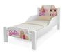 Imagem de Mini cama branca com adesivo da barbie proteção lateral colchão incluso
