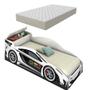 Imagem de Mini Cama Carro Infantil Com Baú  E Colchão Para Quarto Meninos 