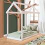 Imagem de Mini Cama Com Colchão Infantil Montessoriana Branco Davi Shop JM