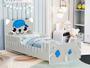 Imagem de Mini cama Gatinho Com Colchão cinza Azul Meninos quarto cama infantil proteção lateral maior