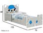 Imagem de Mini cama Gatinho Com Colchão cinza Azul Meninos quarto cama infantil proteção lateral maior