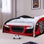 Imagem de Mini Cama Infantil Carro Corrida Speedy MDF Montessoriana Proteção Lateral Decoração Kids Tema Quarto Menino - Vermelho/Preto  RPM