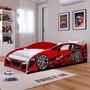 Imagem de Mini Cama Infantil Carro Corrida Speedy MDF Montessoriana Proteção Lateral Decoração Kids Tema Quarto Menino - Vermelho - RPM