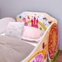 Imagem de Mini Cama Infantil com Colchão Montessoriana MDF Proteção Lateral Decoração Quarto Menina Reino Princesa Encantada Rosa- RPM