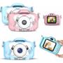 Imagem de Mini-câmera digital de 2 polegadas com tela HD recarregável para crianças Brinquedos fotográficos fofos cor Azul