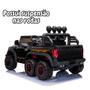 Imagem de Mini Caminhonete Picape 6 Rodas Carro Elétrico Infantil Bateria 12V Preta Importway Bw-239pt