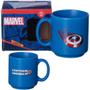 Imagem de Mini Caneca Capitão América Azul Café Expresso Empilhável Cerâmica 100ML Oficial Marvel