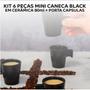 Imagem de Mini caneca ceram black6 pc 80ml + porta 36 capsulas nespresso