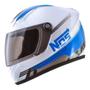 Imagem de Mini Capacete Nos Speed Line Branco e Azul