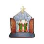 Imagem de Mini Capela Oratório Display Enfeite de Mesa São Cosme e Damião 12cm Mdf Madeira