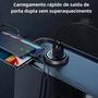 Imagem de Mini Carregador de Carro USB Duplo com Quick Charge 3.0 - Para iPhone, Huawei, Xiaomi e Samsung