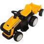 Imagem de Mini Carrinho Trator Elétrico Infantil Passeio Com Pedal E Controle Criança Amarelo Com Reboque