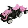 Imagem de mini carro carrinho trator elétrico infantil passeio com pedal e controle Criança Menina Rosa
