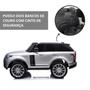 Imagem de Mini Carro Elétrico Infantil 12V Range Rover Banco de Couro Mp5 Controle Prata Brinqway Bw-122mp5pr