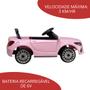 Imagem de Mini Carro Elétrico Infantil 6V Rosa Com Controle BW007RS - Importway