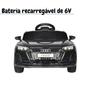 Imagem de Mini Carro Elétrico Infantil Audi Etron Gt Bateria 6V Preto