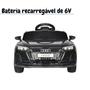 Imagem de Mini Carro Elétrico Infantil Audi Etron Gt Bateria 6V Preto Motorizado Controle Importway Bw-273pt