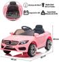 Imagem de Mini Carro Elétrico Infantil Rosa com Controle Remoto Com Luz e Som para Crianças de 2 a 4 anos carrinho eletrico motorizado a bateria