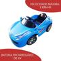 Imagem de Mini Carro Esportivo Elétrico Infantil com Controle Remoto Azul Importway BW097AZ