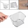 Imagem de Mini cesta de inox com alça para servir porções batata frita