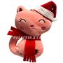 Imagem de Mini Chaveiro Gata Gatinha Noel De Pelucia Natal 12cm - Jg 03pçs