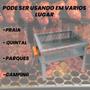 Imagem de Mini Churrasqueira em Aço com Grelha Inox Resistente e Prática de Transportar