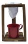 Imagem de Mini Coador Café Chá Individual em Madeira Rústico com Caneca