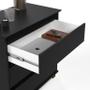 Imagem de Mini Cômoda E-J Modelo Retrô Com Pés em Madeira Maciça Puxadores Internos e Tampo Em MDF 3 Gavetas Com Corrediças Telescópicas Cor Preto