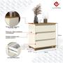 Imagem de Mini Cômoda EJ Mesa de Cabeceira para quarto com 3 gavetas - Off White com Freijó