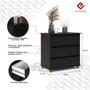 Mini Cômoda EJ Mesa de Cabeceira para quarto com 3 gavetas - Preto - EJ MÓVEIS Imagem de Mini Cômoda EJ Mesa de Cabeceira para quarto com 3 gavetas - Preto